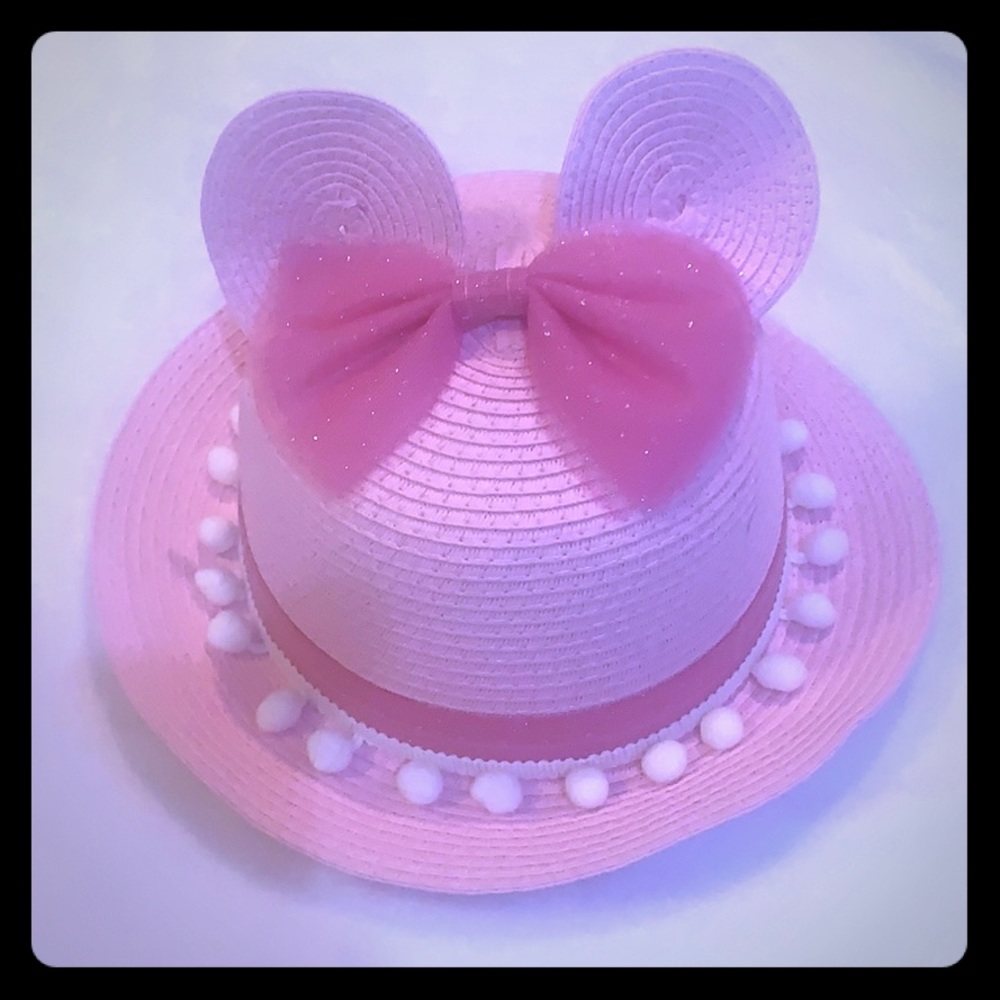 Youth Girls Disney Parks Pink Minnie Mouse Sun Beach Hat